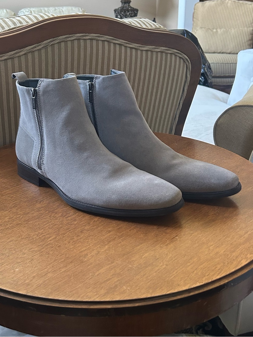 Calvin Klein Grey Suede Chelsea Boots